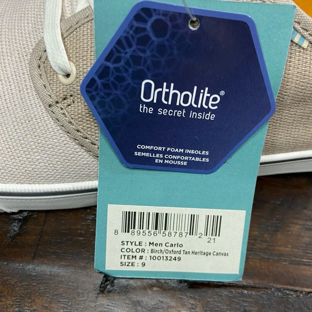 TOMS Men’s Carlo Birch Oxford Tan Heritage Canvas Sneakers NEW Size 9